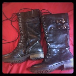 Lace up biker boot